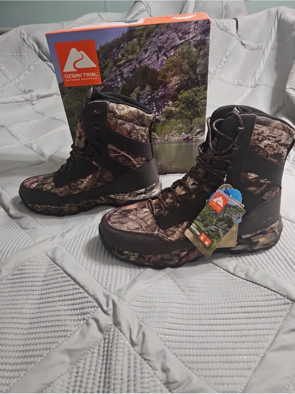 OZARK TRAIL Men's Size 13 Hunting Boot Insulated Waterproof 8-in Mossy Camo NEW